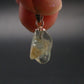 Green Herderite Tumbled Stone Silver Pendant From Pakistan - 0.7" - 1.0 Grams