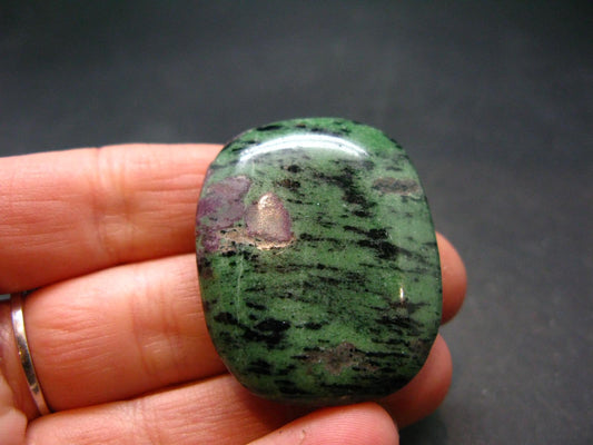 Ruby In Zoisite Tumbled Stone From Tanzania - 1.5" - 25.06 Grams