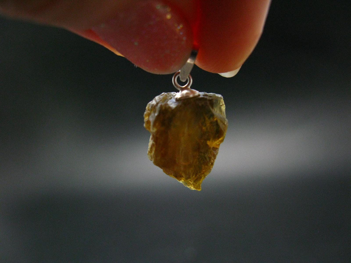Rare Enstatite Crystal 925 Silver Pendant From Tanzania - 0.9" - 2.34 Grams