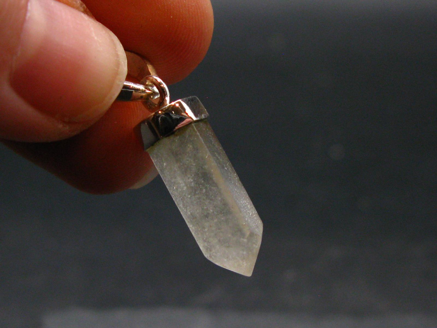 Gem Libyan Desert Glass Tektite Pendant Sterling Silver from Libya - 1.2" - 2.38 Grams