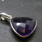 Large Genuine Rich Purple Amethyst Sterling Silver Pendant From Brazil - 1.1" - 4.0 Grams