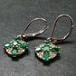 Gem Emerald Faceted Silver Earrings From Colombia - 2.59 Grams Total