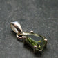Moldavite Tektite Facetted Silver Pendant from Czech Republic - 0.7" - 1.0 Grams