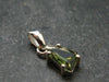 Moldavite Tektite Facetted Silver Pendant from Czech Republic - 0.7" - 1.0 Grams