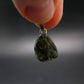 Gem Moldavite Tektite SS Pendant From Czech Republic - 0.8" - 1.5 Grams