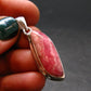 Rhodochrosite Silver Plated Pendant From Argentina - 1.5" - 5.72 Grams