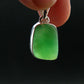 Rich Green Chrysoprase Silver Pendant From Australia - 1.1" - 3.12 Grams