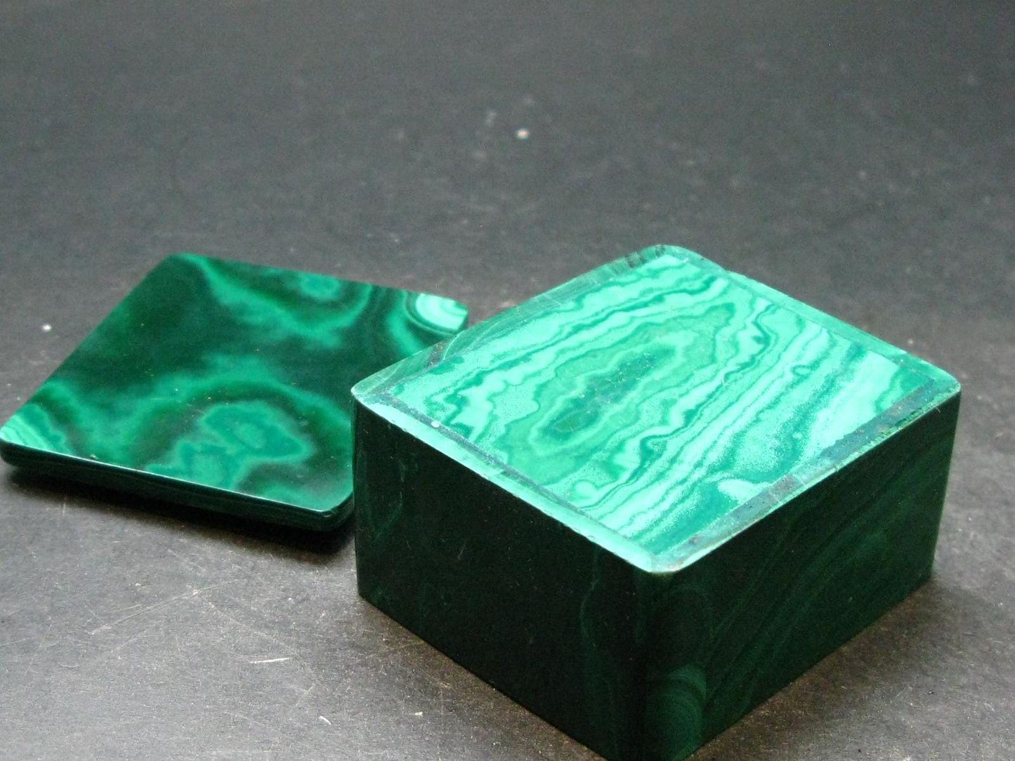 Rich Vibrant Green Malachite Box From Congo - 2.0" - 103.0 Grams