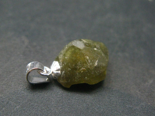 Gemmy Demantoid Garnet Silver Pendant from Madagascar - 0.8" - 1.60 Grams