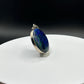 Azurite Silver Amulet | Round Natural Stone Charm