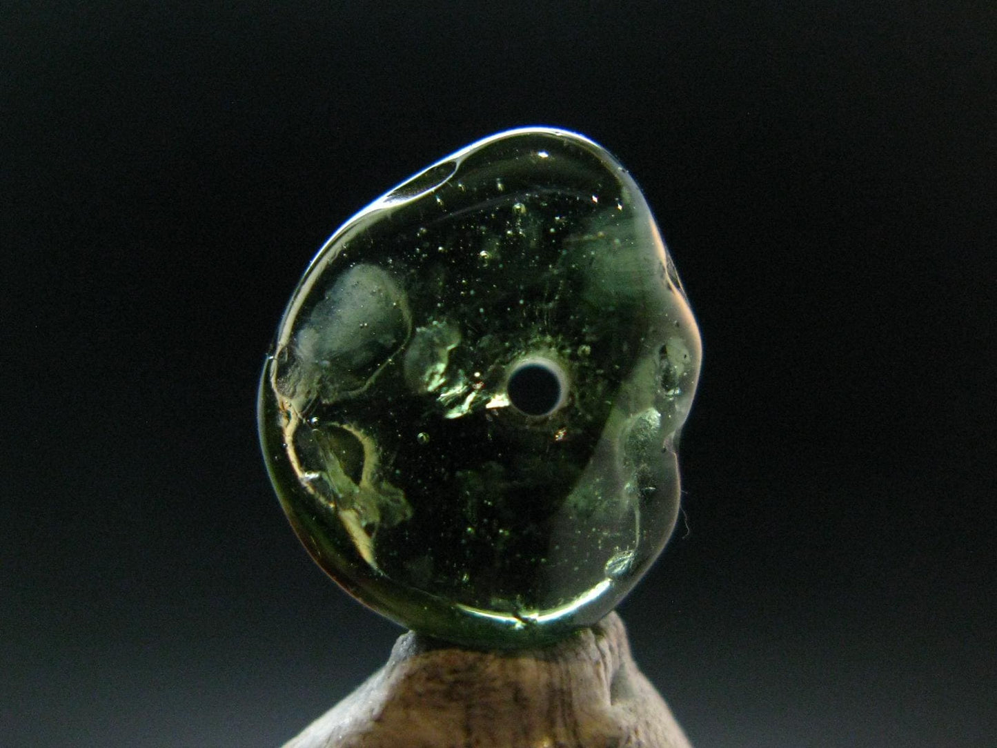 Moldavite Tektite Tumbled Bead from Czech Republic - 12 mm - 5.0 Carats