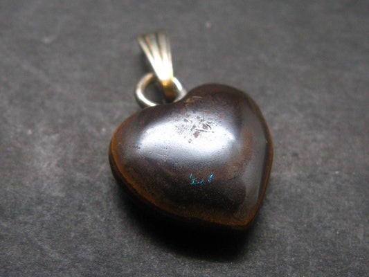 Very Rare Heart Boulder Opal Sterling Silver Pendant Necklace From Australia - 1.0" - 2.75 Grams