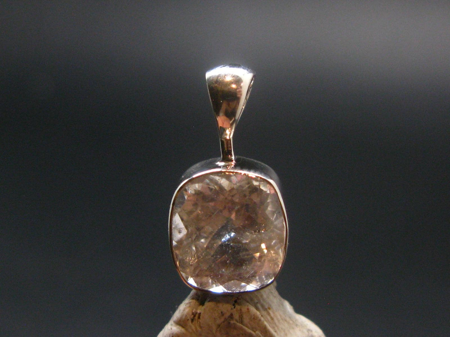 3.89 Carat Phenakite Phenacite Gem Sterling Silver Pendant from Russia - 0.6" - 1.76 Grams