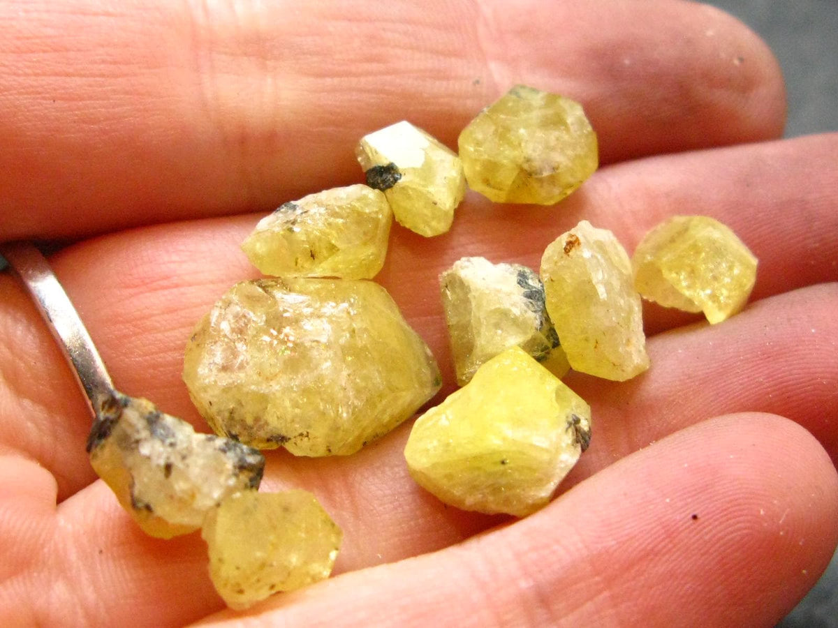 Lot of 10 Large Rhodizite Rhodozite Crystals from Madagascar - 30.45 Carats