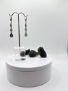Faceted Moldavite Sterling Silver Drop Earrings - Weight 3.93 Grams