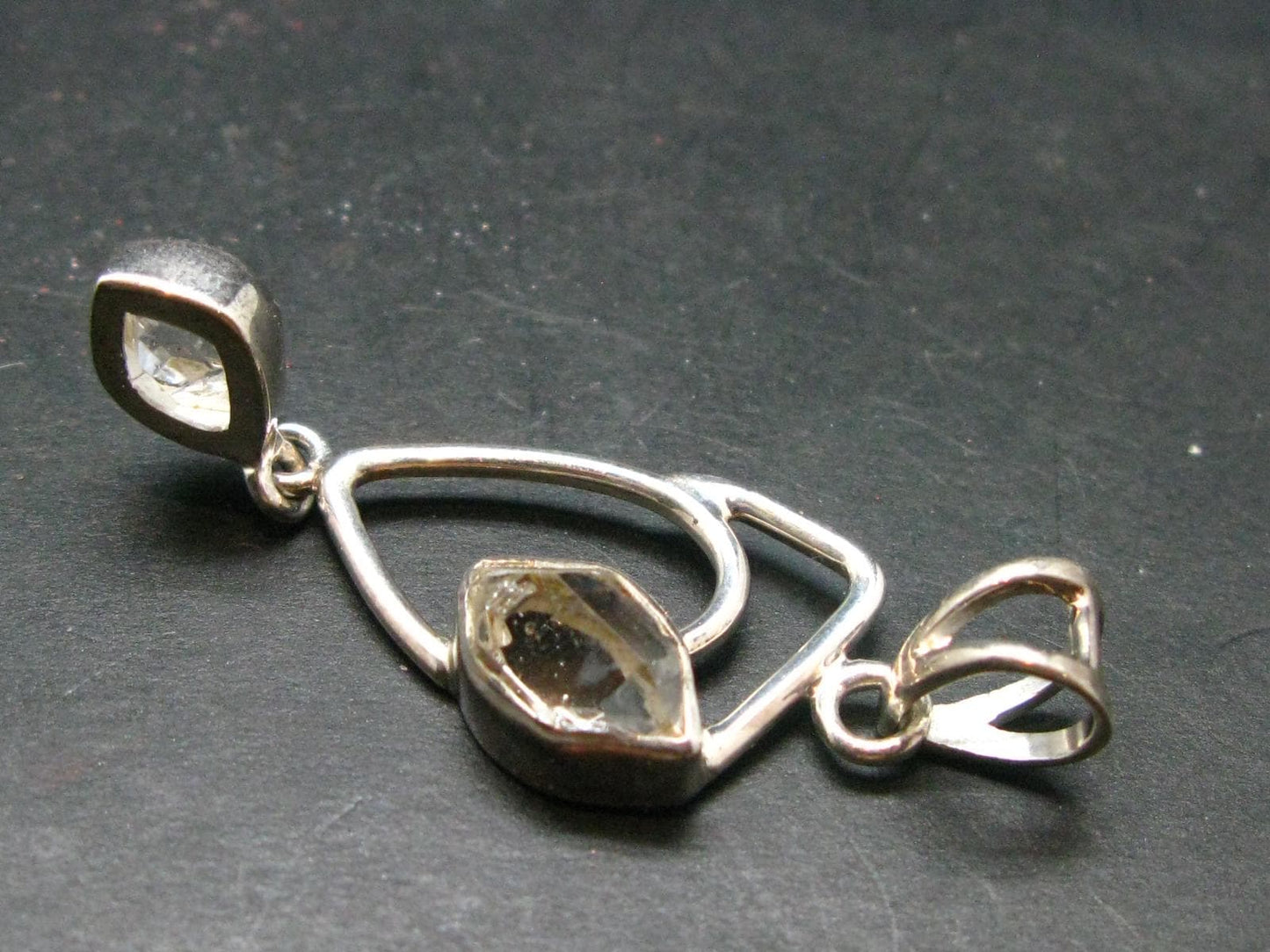 Herkimer Diamond Silver Pendant - 2.1" - 5.43 Grams