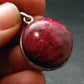 Thulite Silver Plated Pendant From Norway - 1.2" - 7.0 Grams