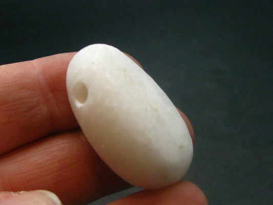 Rare White Barite Metal Free Pendant From Norway - 1.2" - 21.35 Grams