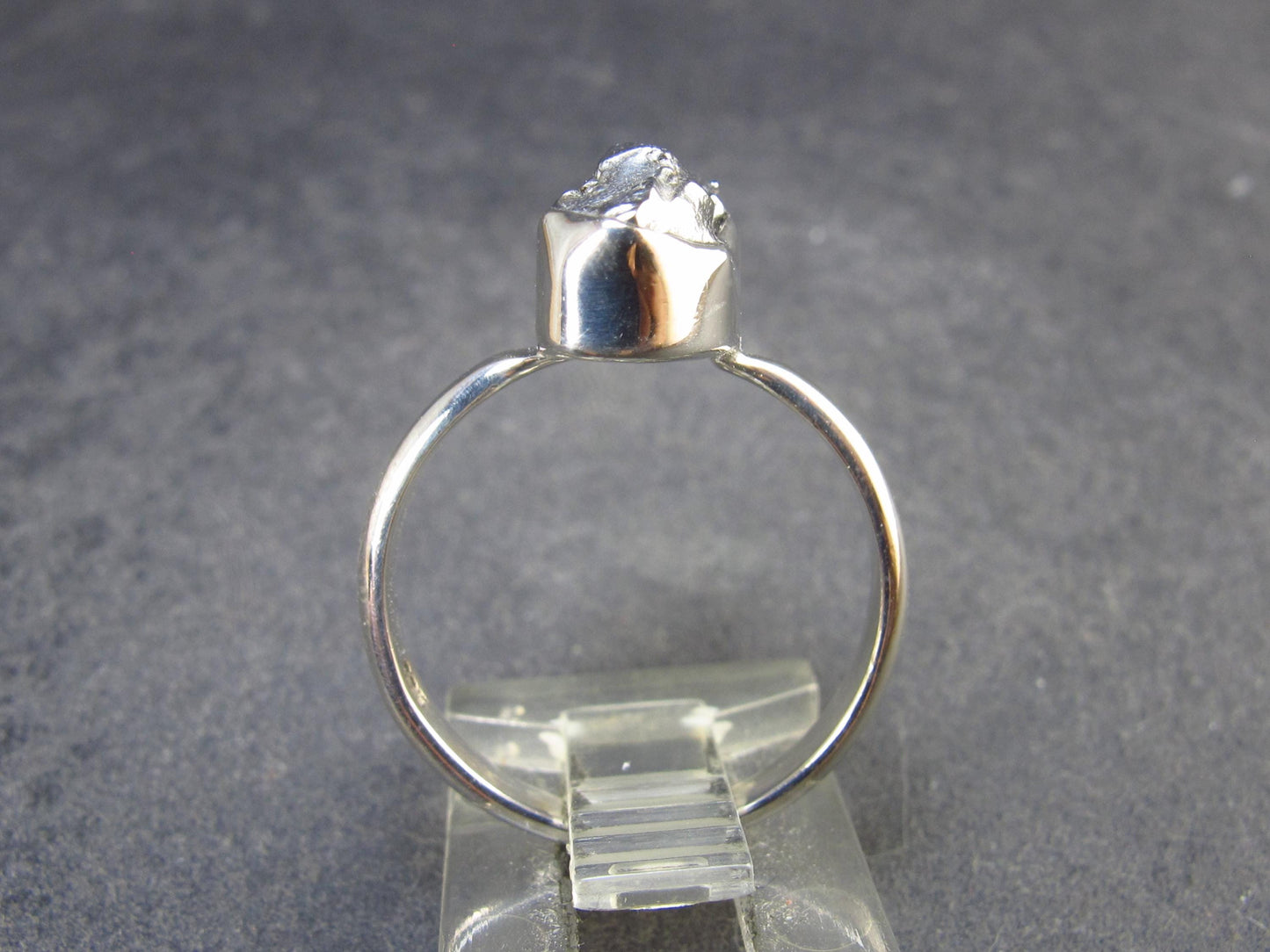 Large Meteorite Campo Del Cielo Sterling Silver Ring from Argentina - 3.93 Grams - Size 8