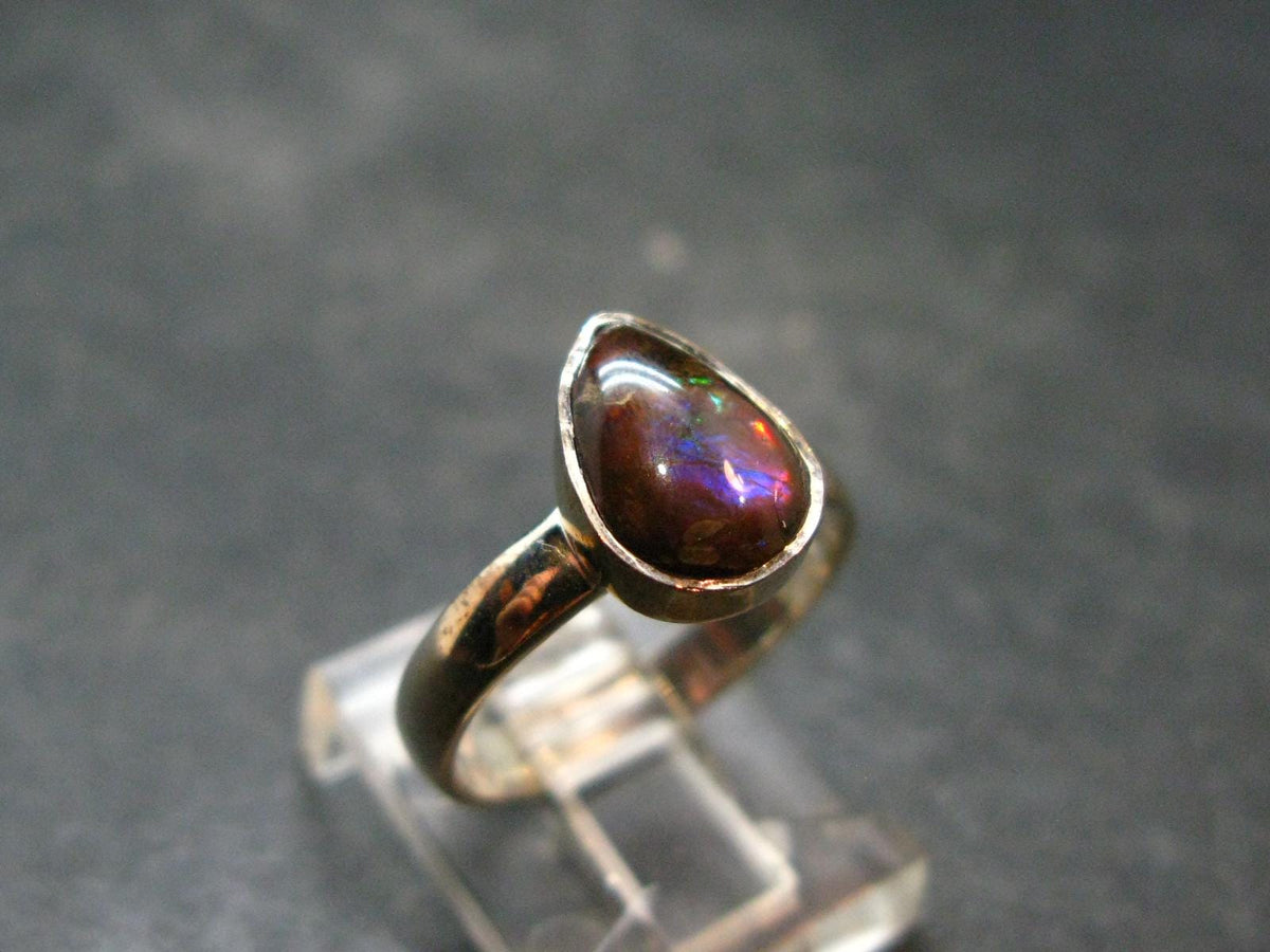 Ammolite Amolite Sterling Silver Ring From Canada - 2.48 Grams - Size 6
