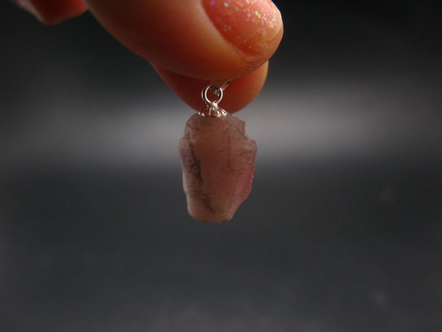 Pink Tanzanite Silver Pendant from Tanzania - 1.75 Grams - 0.8"