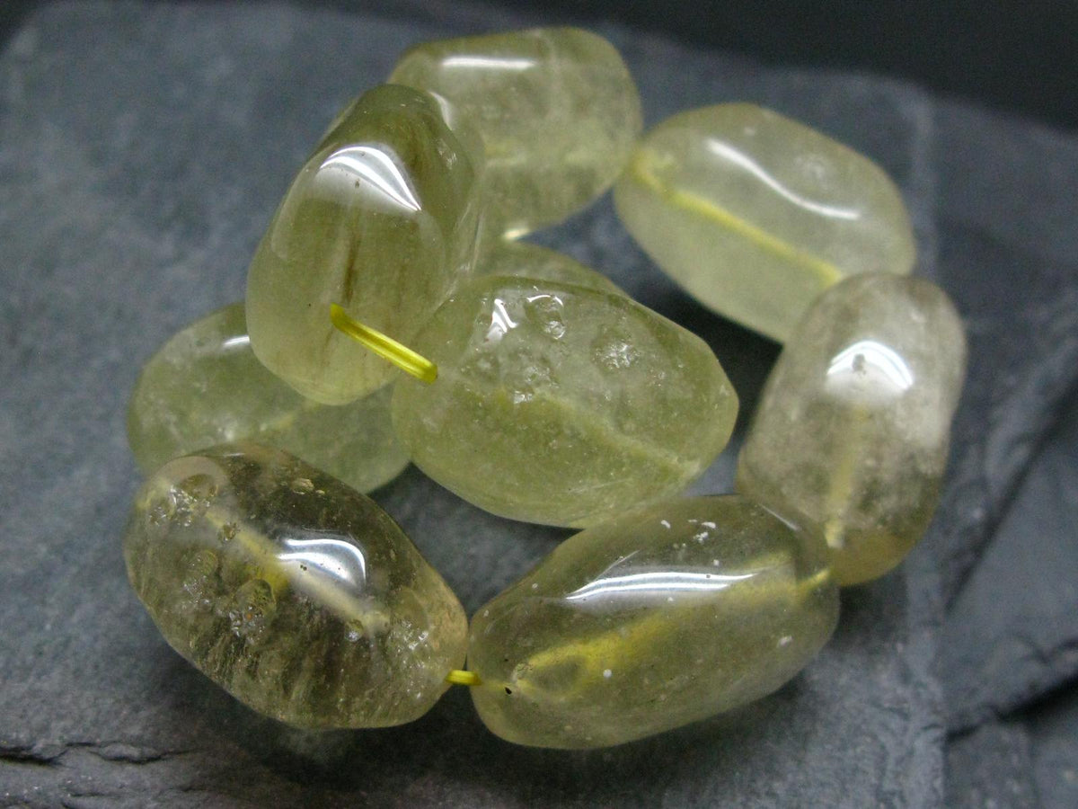 Libyan Tektite Glass Genuine Bracelet ~ 7 Inches ~ 20mm Tumbled Beads