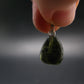 Gem Moldavite Tektite SS Pendant From Czech Republic - 0.8" - 1.5 Grams