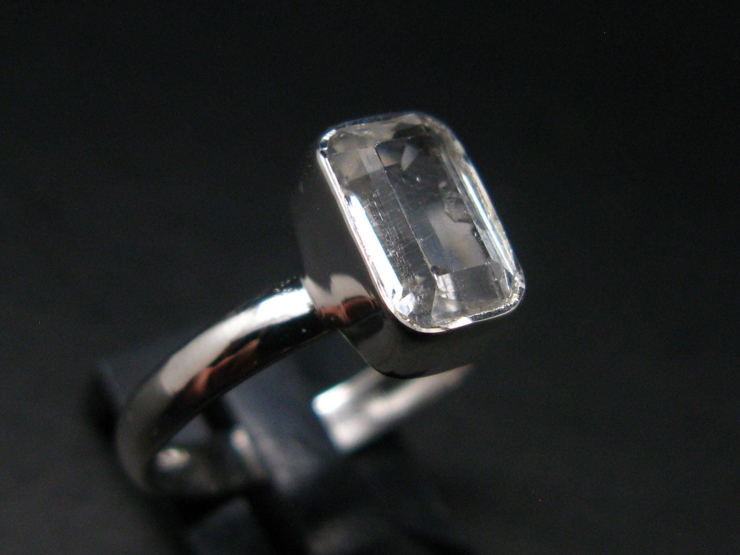 Phenakite Phenacite Crystal Silver Ring From Russia - Size 8 - 2.18 Grams