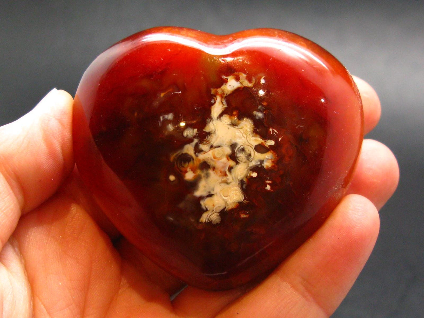 Carnelian Agate Heart From Madagascar - 2.0"