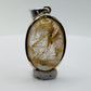 Golden Rutilated Quartz Pendant – Natural Needle Crystal in Sterling Silver