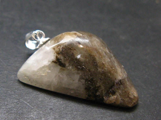 Phenakite Phenacite Tumbled Silver Pendant from Russia - 1.2" - 6.51 Grams