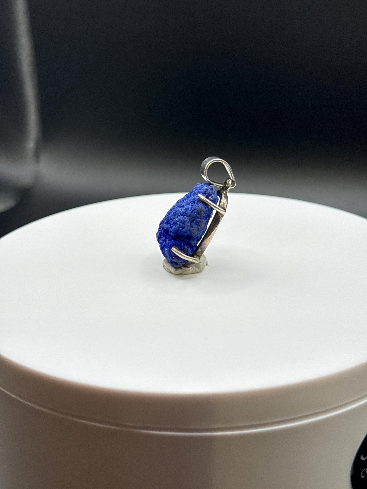 Raw Azurite Silver Pendant | Deep Blue Crystal Necklace | Natural Stone Jewelry