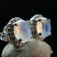 Moonstone Stud Earrings In Sterling Silver From India - 2.63 Grams