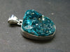 Dioptase Crystal Silver Pendant from Congo - 6.17 Grams - 1.2"