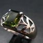Moldavite Tektite Silver Ring from Czech Republic - Size 11.75 - 7.09 Grams