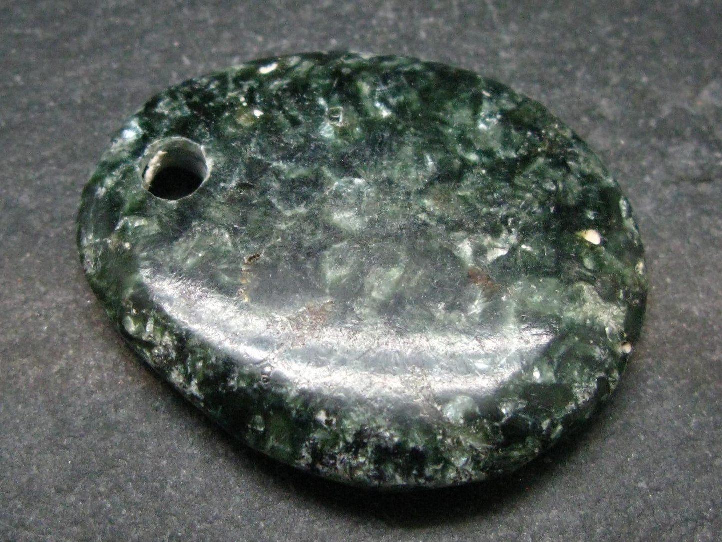 Polished Seraphinite Clinochlore Metal Free Pendant From Russia - 1.6"