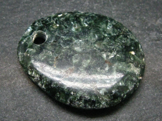 Polished Seraphinite Clinochlore Metal Free Pendant From Russia - 1.6"