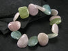 Aquamarine & Morganite Genuine Bracelet ~ 7 Inches ~ 20mm Tumbled Beads