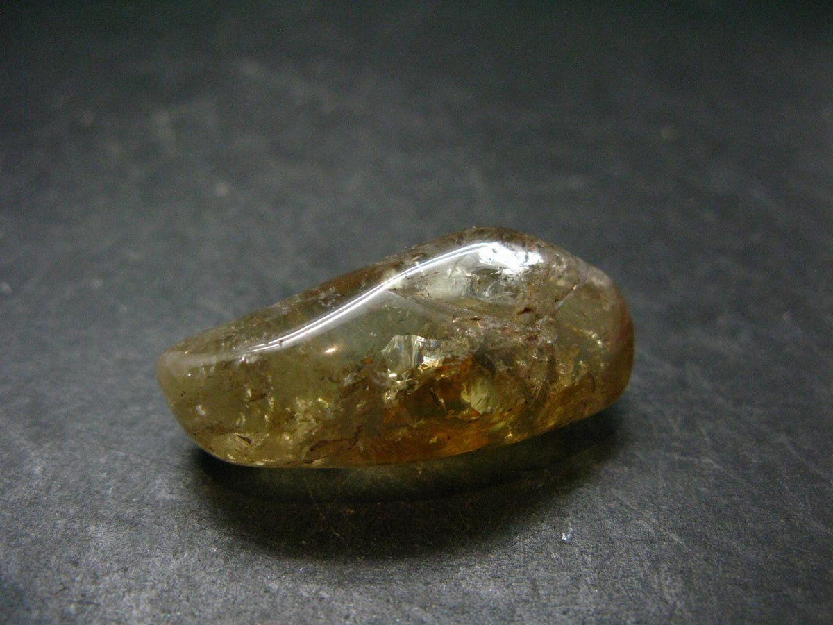 Nice Untreated Rich Yellow Citrine Tumbled Crystal from Zambia - 68.70 Carats - 1.5"
