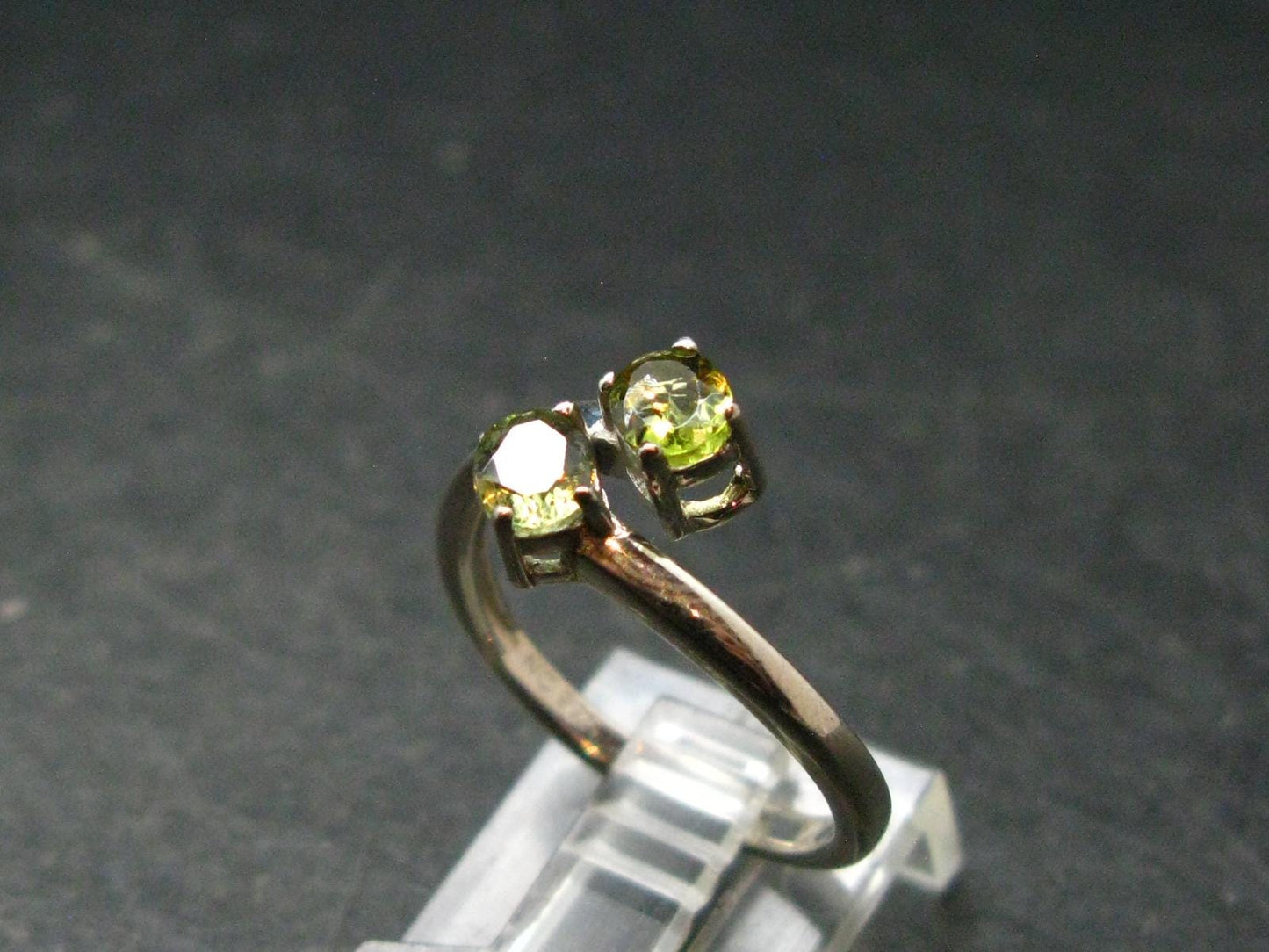 Green Tourmaline Silver Ring From Brazil - 2.29 Grams - Size 7