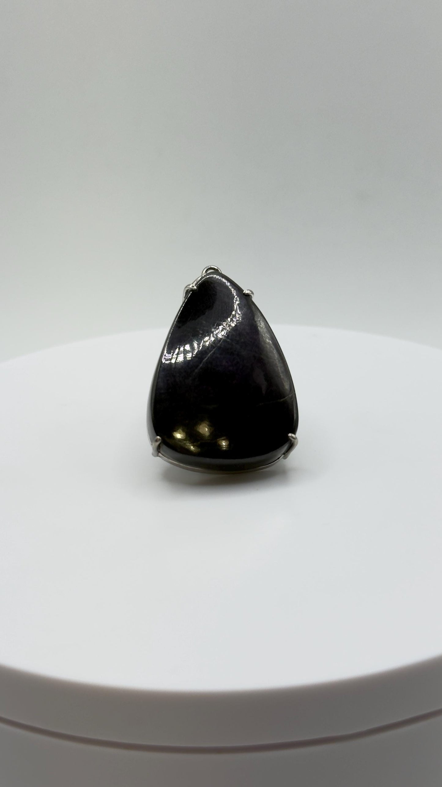 Purpurite Pendant Purple Gemstone Silver Necklace Natural Stone Minimalist Jewelry Gift