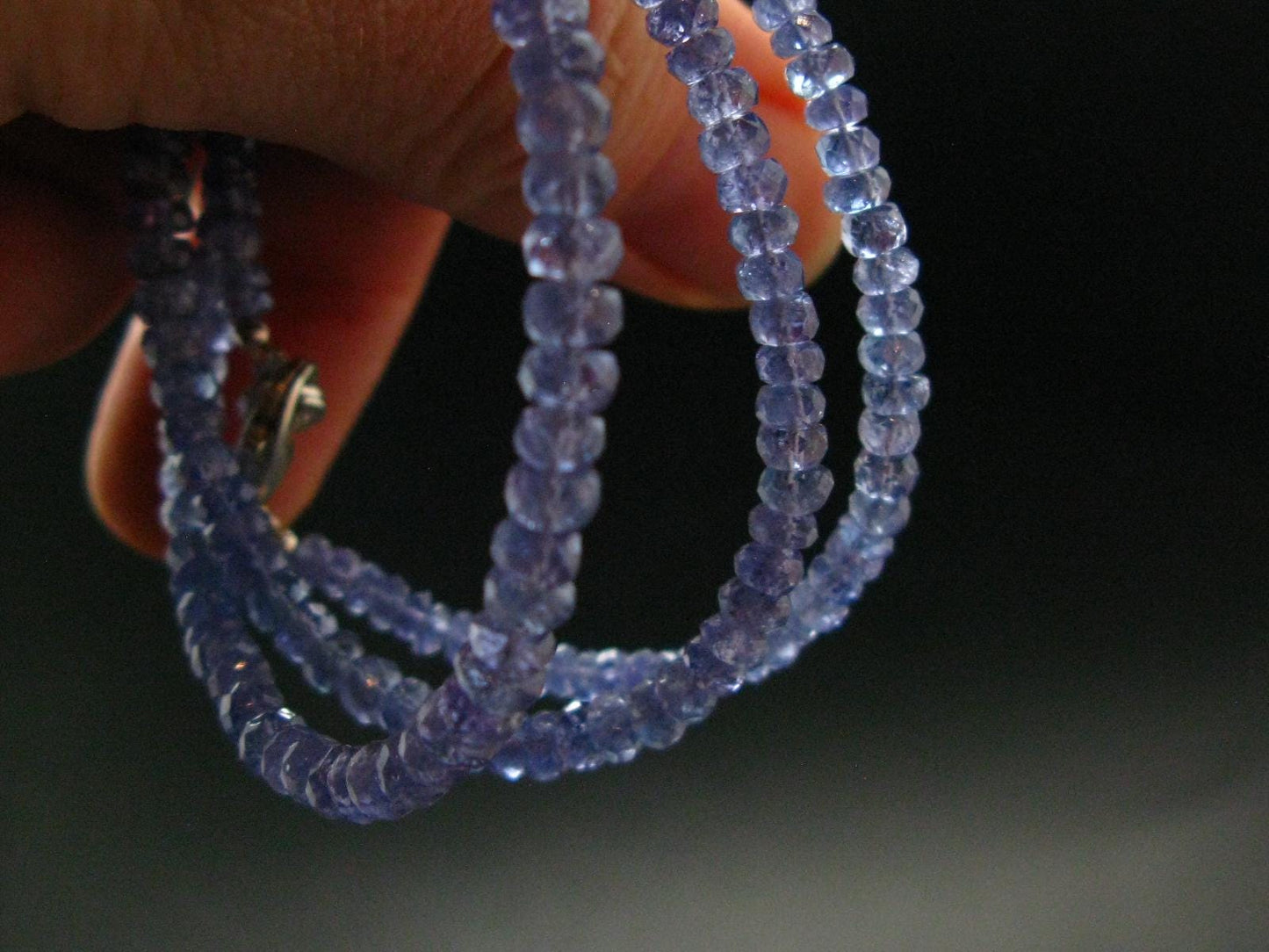 Gem Tanzanite Zoisite Necklace Beads From Tanzania - 17" - 12.12 Grams