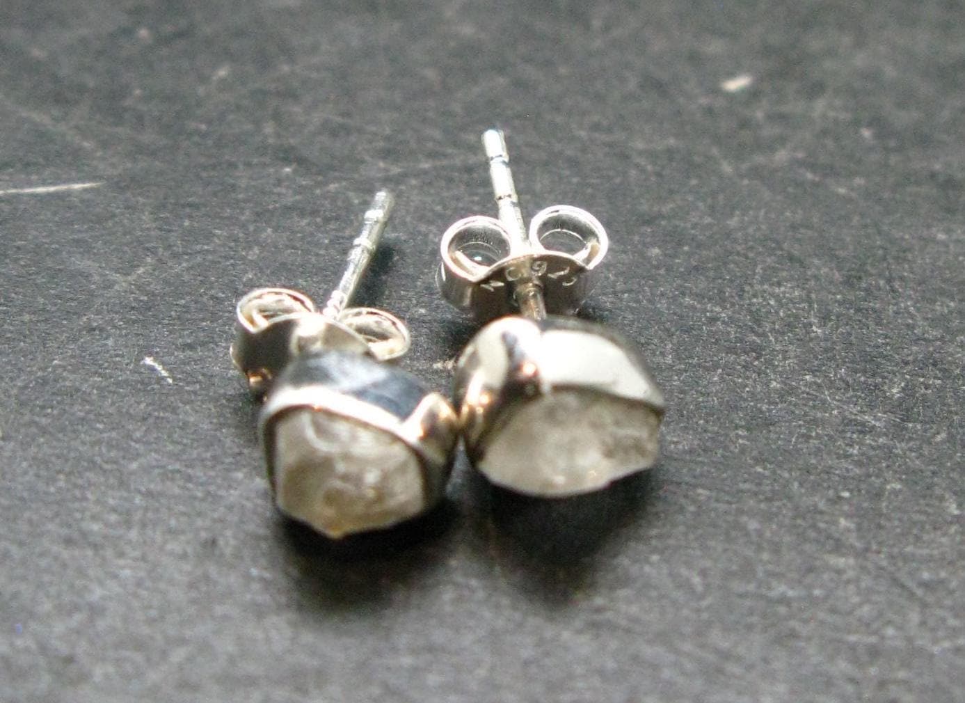 Phenakite Phenacite Stud Earrings Sterling Silver From Russia - 1.14 Grams