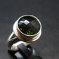 Moldavite Tektite Facetted Silver Ring from Czech Republic - Size 9.75 - 8.68 Grams