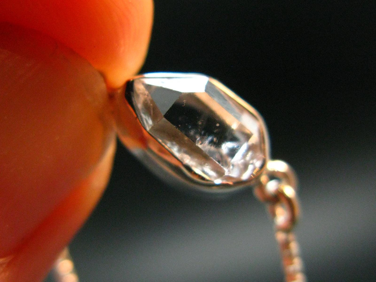 Herkimer Diamond Quartz Silver Bracelet Adjustable Length - 3.06 Grams