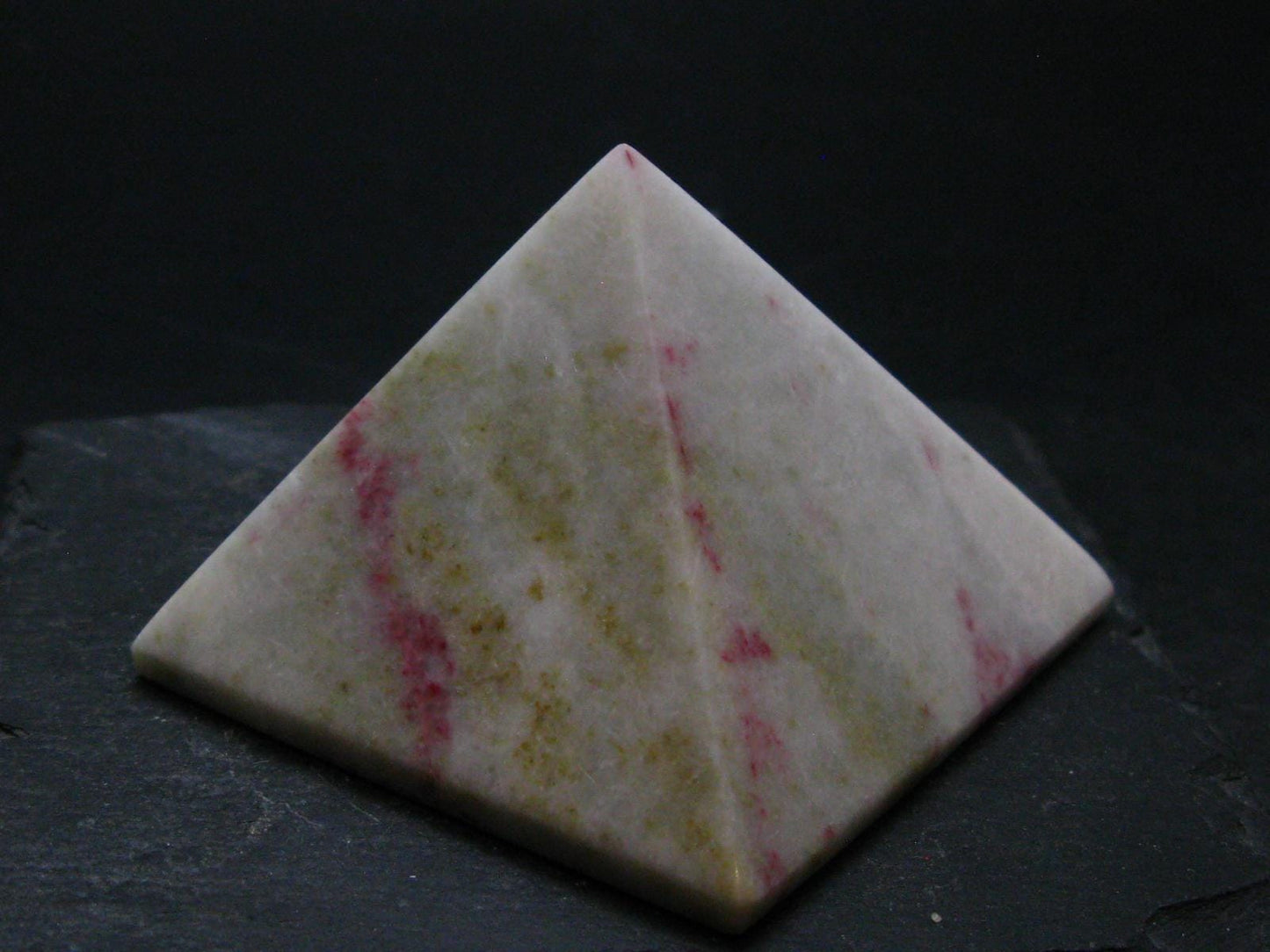 Large Cinnabar in Quartz Pyramid from Peru - 123.94 Grams - 2.2"