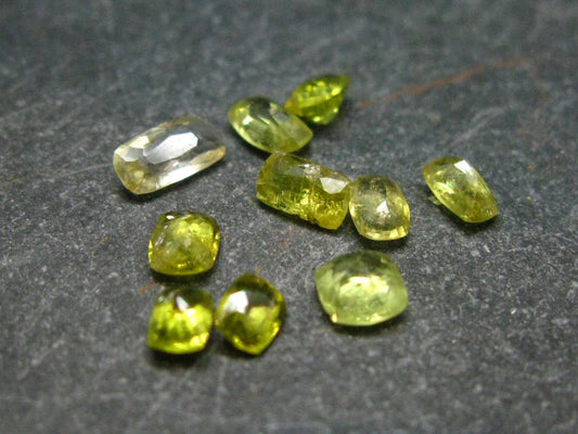 Lot of 10 Green Chrysoberyl Cut Gems From Brazil - 3.06 Carats
