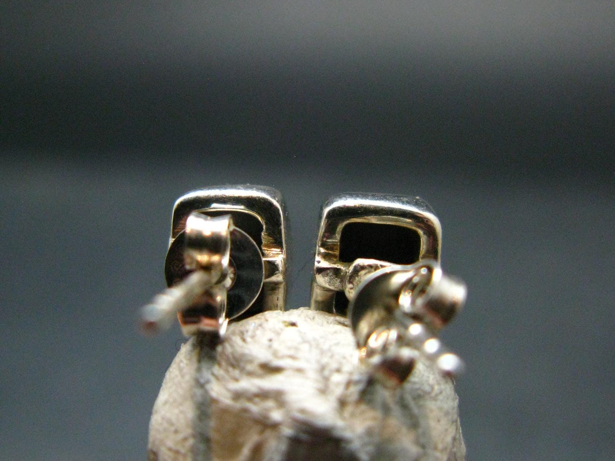 Ammolite Amolite Sterling Silver Stud Earrings From Canada - 1.1"