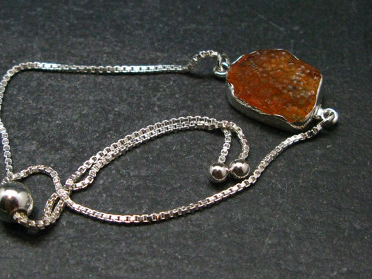 Fire Opal Silver Bracelet From Mexico - 3.40 Grams