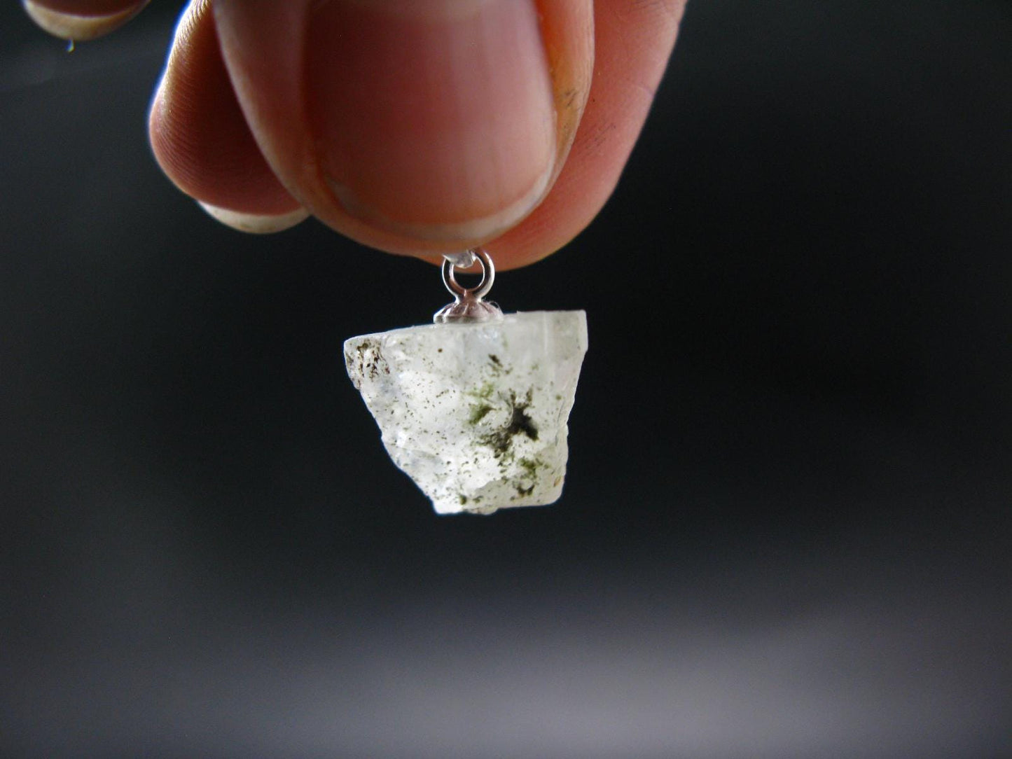 Phenakite Phenacite Crystal Silver Pendant From Russia - 0.7" - 1.72 Grams